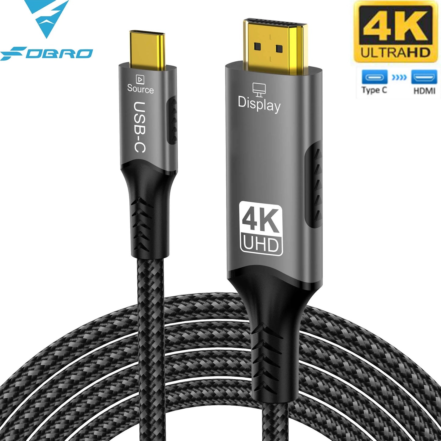 USB C to HDMI Cable 8K@60Hz 4K@120Hz Type C to HDMI 2.1 Thunderbolt